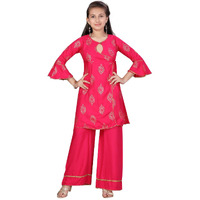 Aarika Girl's Cotton Kurti Palazzo Set (Pl-B-5_Rani_30)