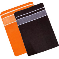 Prakasam Cotton Men's Kerala Style Premam Single (1.28X2.00 Mtrs) Colour (Pack Of 2) (Orange-Coffee Brown) Dhoti