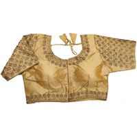 Vihu Fashion Women's Heavy Embroidery Handwork Half Sleeves Readymade Blouse