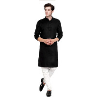 Lookmark Men's Cotton Blend Yellow Straight Kurta(Kurta 07-Xl_)
