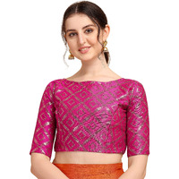 Oomph! Jacquard Pink Readymade Blouse For Women - Rbbl148L