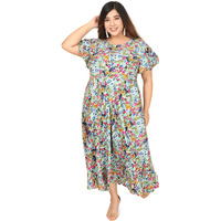 Oomph! Women's Western & Fusion Wear Crepe A-Line Maxi Dress - Green