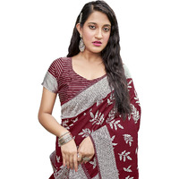Glory Sarees Womens Banarasi Silk Saree With Blouse Piece (Kalamkari108_Maroon)