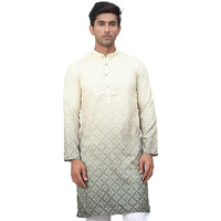 Jompers Yellow Men's Ombre Pure Cotton Straight Kurta (Yellow, Xxl)