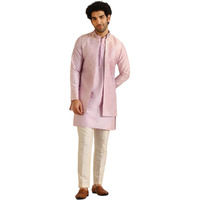 Kisah Kurta Pajama Set For Men With Modi Jacket  Ethnic Kurta For Man | Wedding Dress Set & Traditional Outfit, Lilac, 42