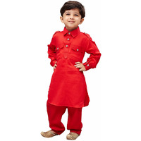 Jbn Creation Boys' Red Cotton Pathani Suit Set (Vasbptrd009, For 5-6 Years)