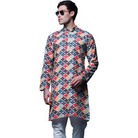 Lymio Men Kurta || Kurta For Men || Men Ethnic Kurta (In, Alpha, L, Multi) Multicolour