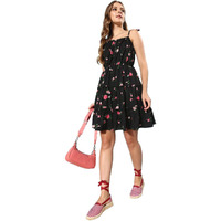 Rare Women Casual Black Colour Above Knee Floral Dress