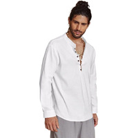 Royalscout Men's Cotton Solid Full Sleeve Short Kurta Shirt White