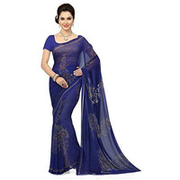 Ishin Georgette Saree (Ishinsb-8204_Royal Blue)