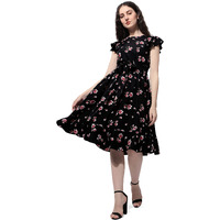 Oomph! Women's Western & Fusion Wear Western Dresses For Women Black - Md505