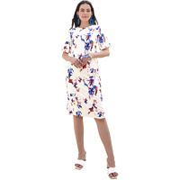 Purvaja Womens Bodycon Knee Length Dress (Wini-030-Bats_White_Medium)
