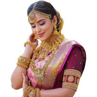 Flosive Women's Present Banarasi Soft Lichi Silk Saree Beautiful Jacquard Rich Pallu Design Work Zari Woven Ayn Kanjivaram Silk Style Saree With Soft Lichi Silk Blouse Piece (Pink)