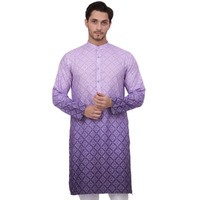 Jompers Men's Purple Ombre Pure Cotton Straight Kurta (Purple, Xxl)
