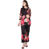 Shasmi Women's Cotton Blend Dress Black V-Neck Co-Ods Set For Women (Co-Ods 97 Black Xl)