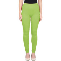 Shasmi Women's Stretch Leggings Com Chudidar Green Pista 38_Apple M