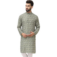 Sojanya (Since 1958 Men's Pure Cotton Mehndi Printed Only Long Kurta