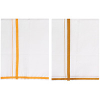 Prakasam Cotton Mens Fantacy Cotton Single (1.30X2.00 Meter) 2 Colour Combo Dhoti (Combo-14)