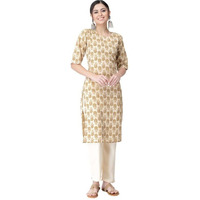 Pinkmint Women's Color Light Brown Crepe Straight Kurta And Pant Set (Ukp-2005_S)