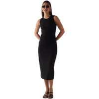 Bewakoof Women's Solid Slim Fit Sleeveless Round Neck Cotton Blend Bodycon_644916_Black_M