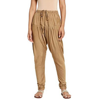 Fabindia Women Blend Drawstring Churidar Viscose_S Beige
