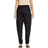 Fabindia Women Blend Drawstring Churidar Viscose_S Black