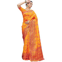 Glory Sarees Womens Banarasi Silk Saree With Blouse Piece (Premium_Silk106_Yellow)