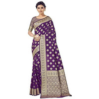 Glory Sarees Womens Banarasi Silk Saree With Blouse Piece (Gs_Bridal_Silk142_Wine)