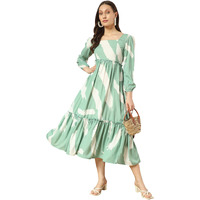 Kzully Women's Crepe A-Line Midi Dress (5001-Brush-Pista-Xl_Light Green
