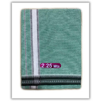 Prakasam Cotton Mens Single (1.28 X 2.25 Mtrs) Colour Thalapathi Border Dhoti/Fine Quality Single Jumbo Size Dhoti (Green)