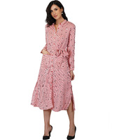 Rytras Women's A-Line Knee Length Maxi Western Dresses For Women(Rytdrs21_Pink_Xl)
