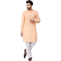 See Designs Cotton Regular Mens Kurta (14180282_Peach_S)