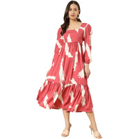 Kzully Women's Crepe A-Line Midi Dress (5001-Brush-Peach-Xl_Pink