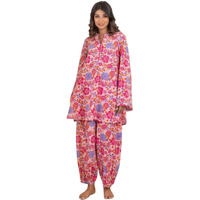 Leriya Fashion Women's Rayon Floral Printed Kurta With Pant Co Ord Set For Women Picnic Vacation For Ladies Full Set Ethnic Indian Casual Festival Fancy Office Wear Kurta Set Lf-W1754&Tr837 Pink
