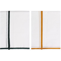 Prakasam Cotton Mens Fantacy Cotton Single (1.30X2.00 Meter) 2 Colour Combo Dhoti (Combo-20)