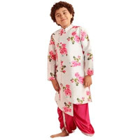 Pspeaches Boys Floral Printed Regular Kurta With Dhoti Pants (6-7Years)