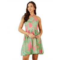 Rare Women's Chiffon A-Line Above The Knee Dress (Ep8084A_Green