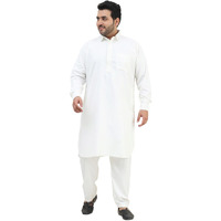 Sojanya Plus (Since 1958), Men's Cotton Cream Pathani Kurta Salwar Set