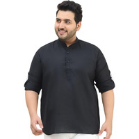 Sojanya Plus(Since 1958), Men's Cotton Black Short Kurta