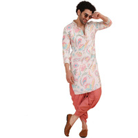 Kisah Mens Printed Pashmina Kurta Churidar Set - Traditional Ethnic Wear For Men For Weddings & Festivals, Multi, 44
