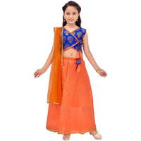 Aarika Girls Blue-Orange Color Lehenga Choli Set (Lch-23205-Blue-Orange-24)