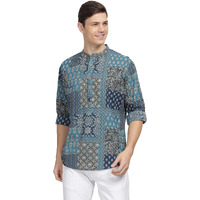 Be Active Men's Printed 100% Cotton Regular Fit Short Kurta With Mandarin Collar || Short Kurta For Men Cotton || Stylish Short Kurta || Short Kurta Men (S-Cpr211-0-M), Assorted