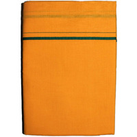 Prakasam Cotton Mens Single Colour Dhoti/Single Mundu/1.28X2.00 Meter Single Dhoti (Mango)