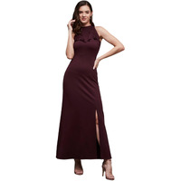 Miss Chase Women's Solid Maxi Dress (Plus Size) (Mcaw18D12-46-371-05, Merlot Wine, L)