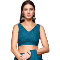 Oomph! Readymade Blouse For Women, Brocade, Sleeveless, V-Neck, Rbbl618