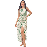 Purvaja Womens Twisted Maxi Length Dress (Wini-043-Grass_White_Small)