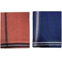 Prakasam Cotton Mens Colour Thalapathi Border Single Dhoti/Size1.28X2.00 Mtrs/Combo Pack Of 2 Dhoties
