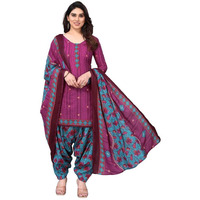 Satrani Women's Printed Poly Cotton Unstitched Dress Material(1175D1280N_Wine2)