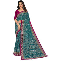 Tamaira Fashion Women's Plain Weave Pure Cotton Saree Without Blouse Piece(11232_Seagreen)