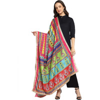 Weavers Villa Women's Poly Silk Digital Graphic Printed Ethnic Dupatta, Chunni (Design-3), 2.25 Mtrs